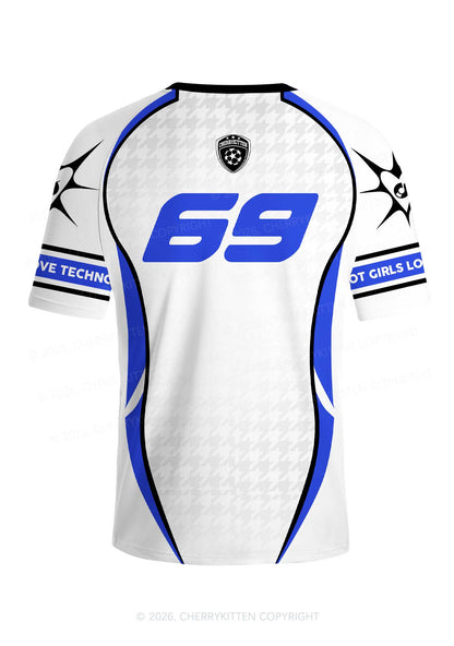 White Hot Girls Love Techno Y2K Football Jersey Shirts Cherrykitten