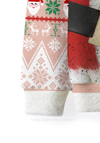 Muscle Santa Y2K Christmas Knit Sweatshirt Cherrykitten