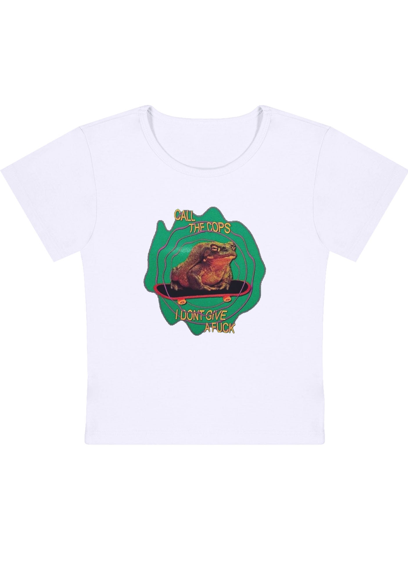 Curvy Call The Cops I Don't Give A Fxxk Baby Tee