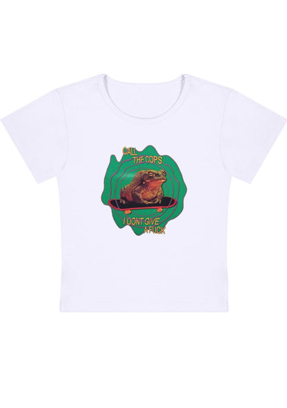 Curvy Call The Cops I Don't Give A Fxxk Baby Tee