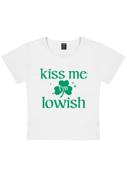 Kiss Me Im Iowish St Patricks Y2K Baby Tee Cherrykitten