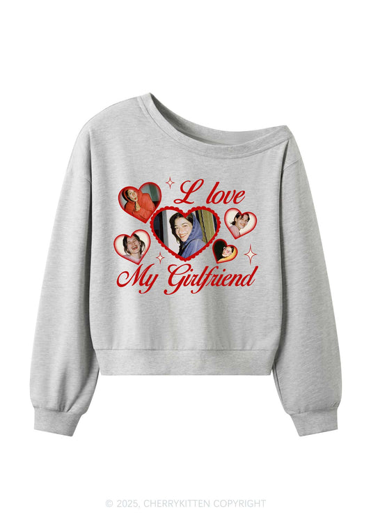 Custom Boyfriend Photos Y2K Off Shoulder Sweatshirts Cherrykitten
