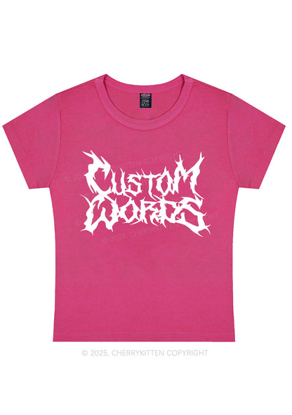 Curvy Custom Text Punk Font Y2K Baby Tee Cherrykitten