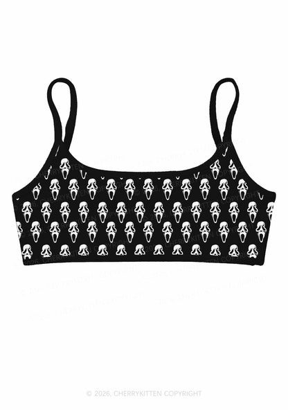 Halloween Spooky Ghost Y2K Print Super Crop Cami Cherrykitten