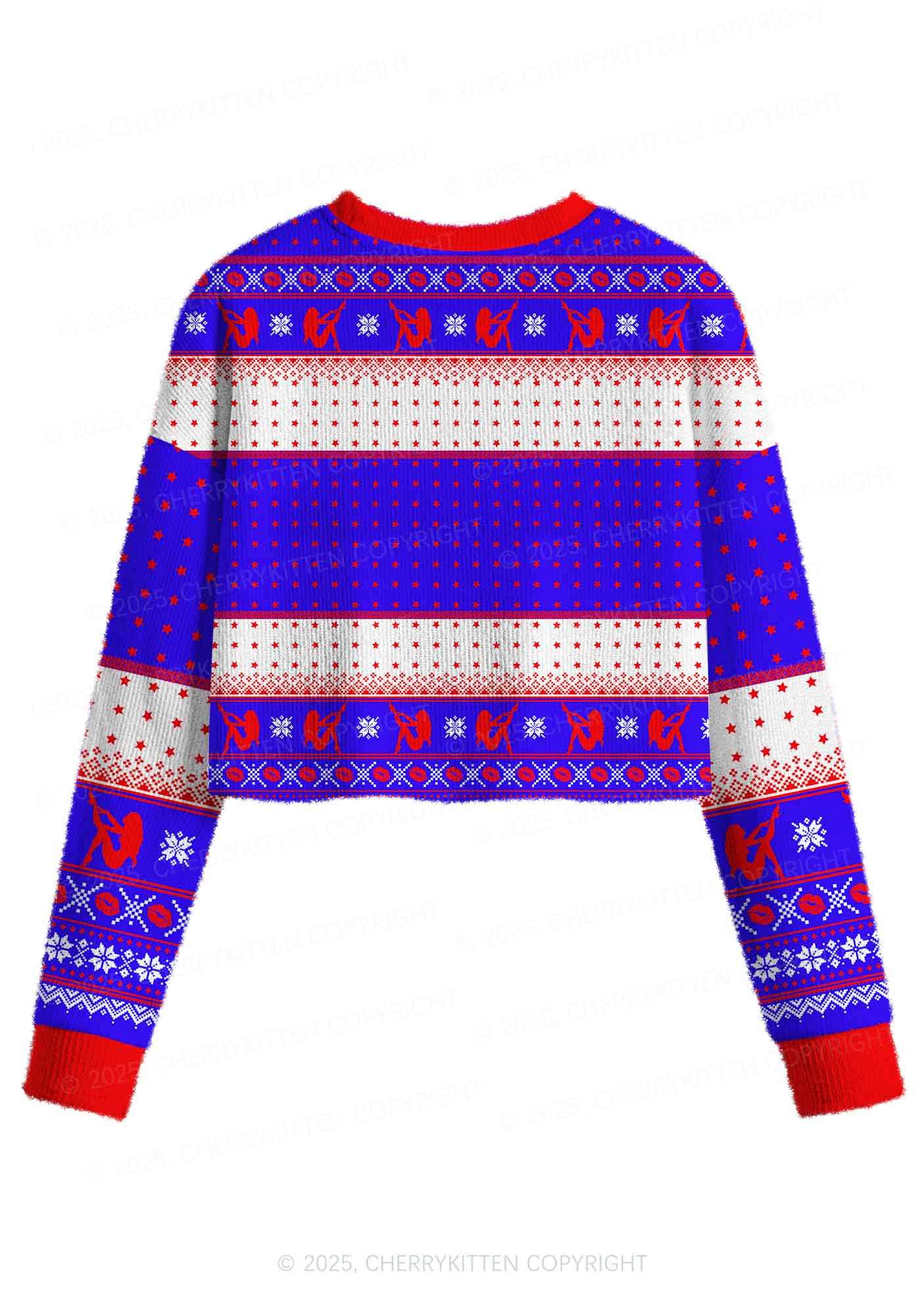 Make America Great Again Y2K Christmas Crop Knit Sweatshirt Cherrykitten