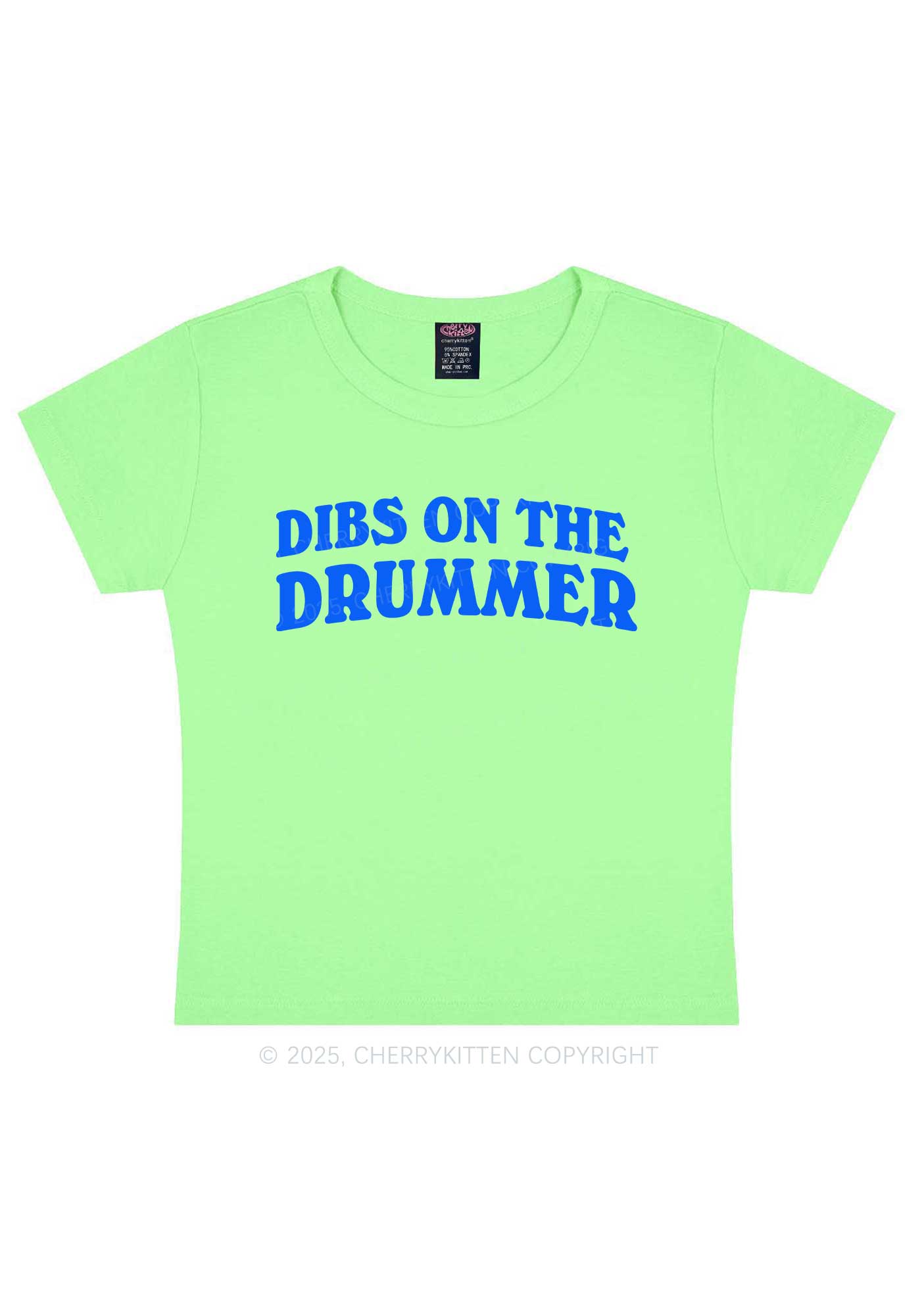 Dibs On The Drummer Y2K Baby Tee Cherrykitten