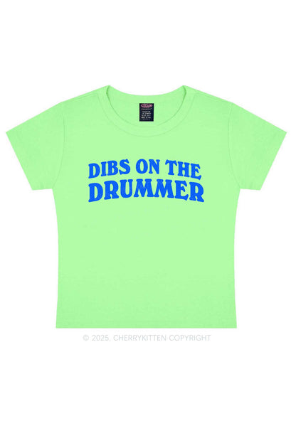 Dibs On The Drummer Y2K Baby Tee Cherrykitten