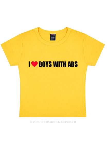 I Love Boys With ABS Y2K Baby Tee Cherrykitten
