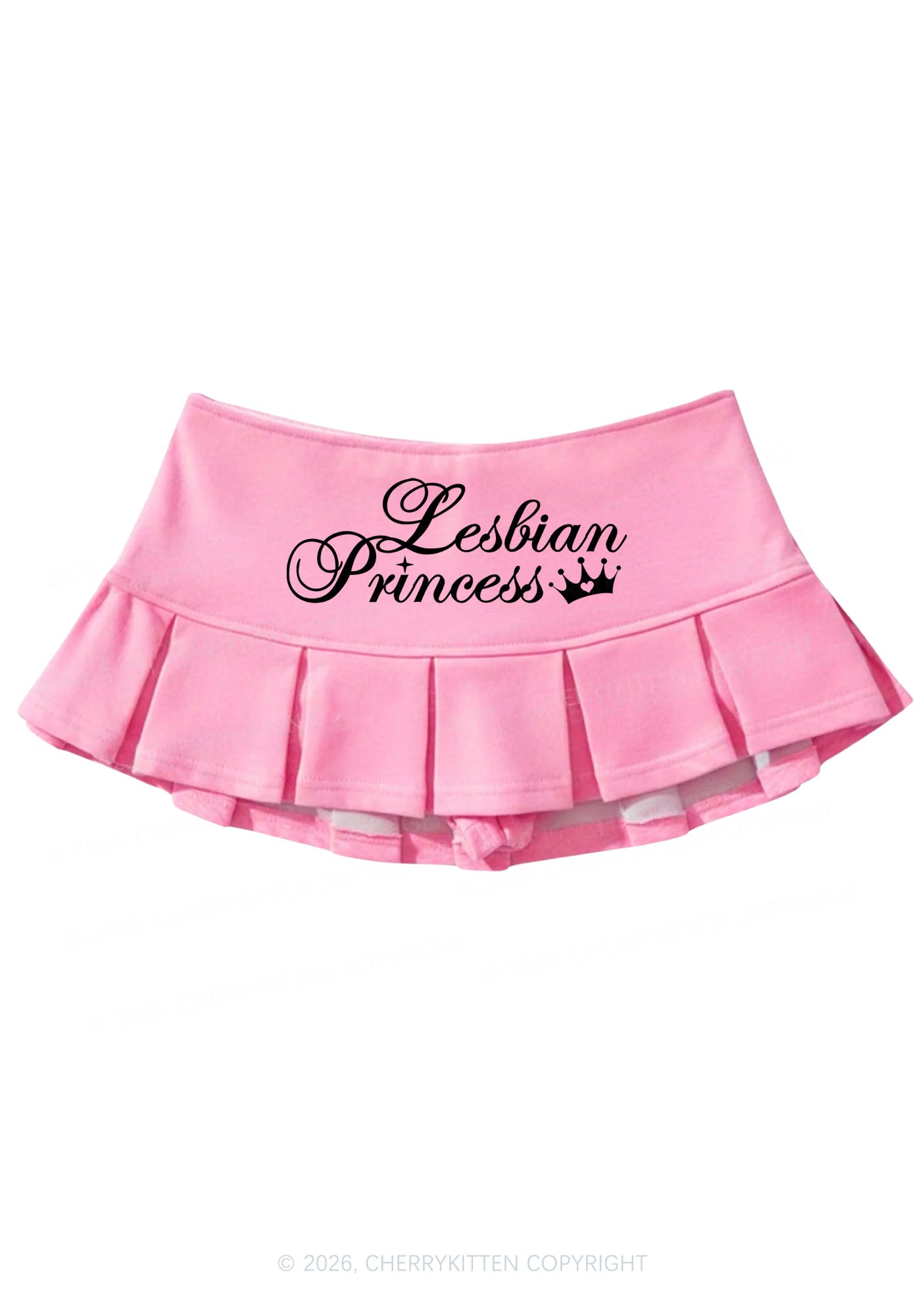 Lesbian Princess Pride Y2K Mini Pleated Skirts Cherrykitten