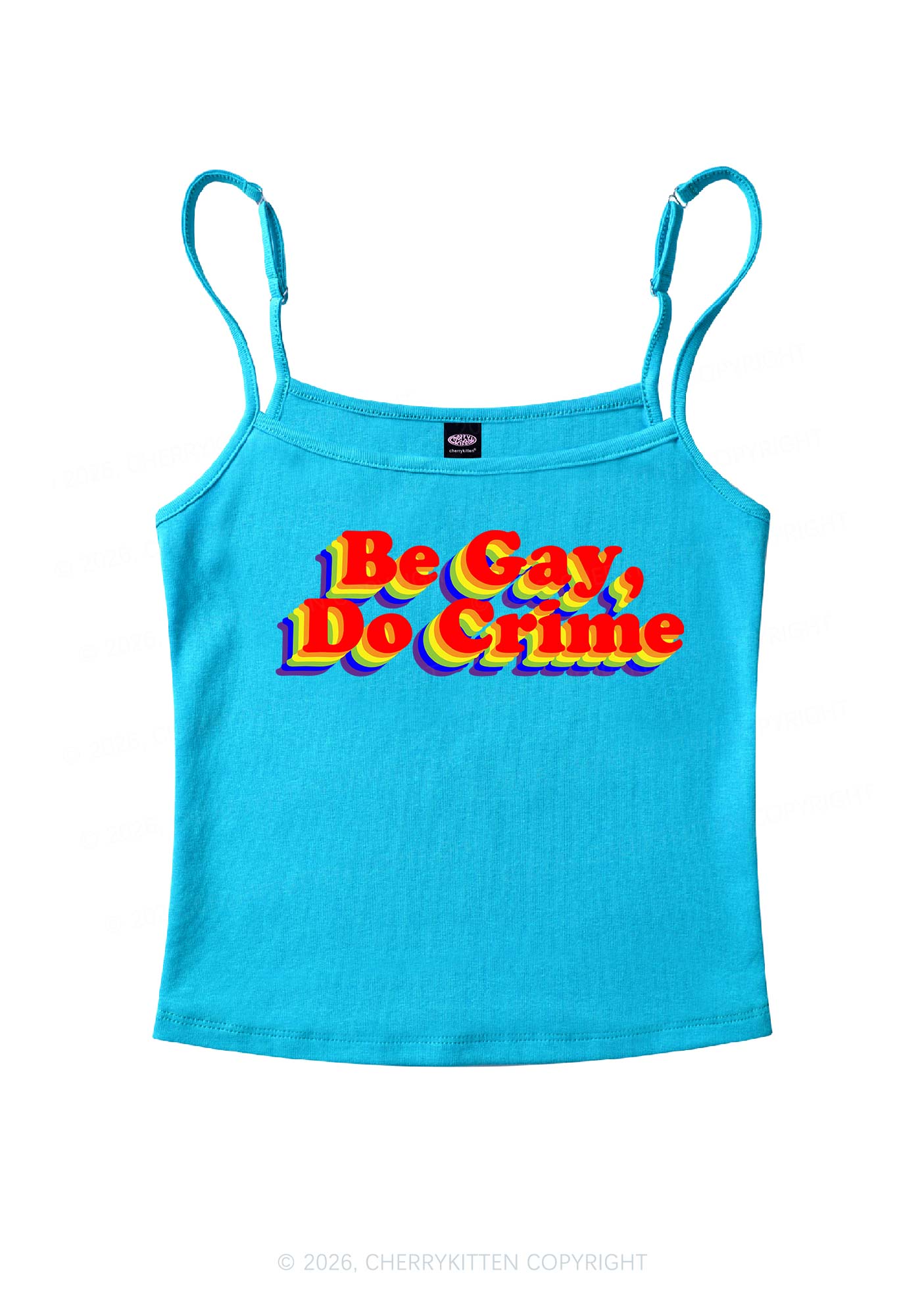 Be Gay Do Crime Pride Y2K Spaghetti Strap Cami Cherrykitten