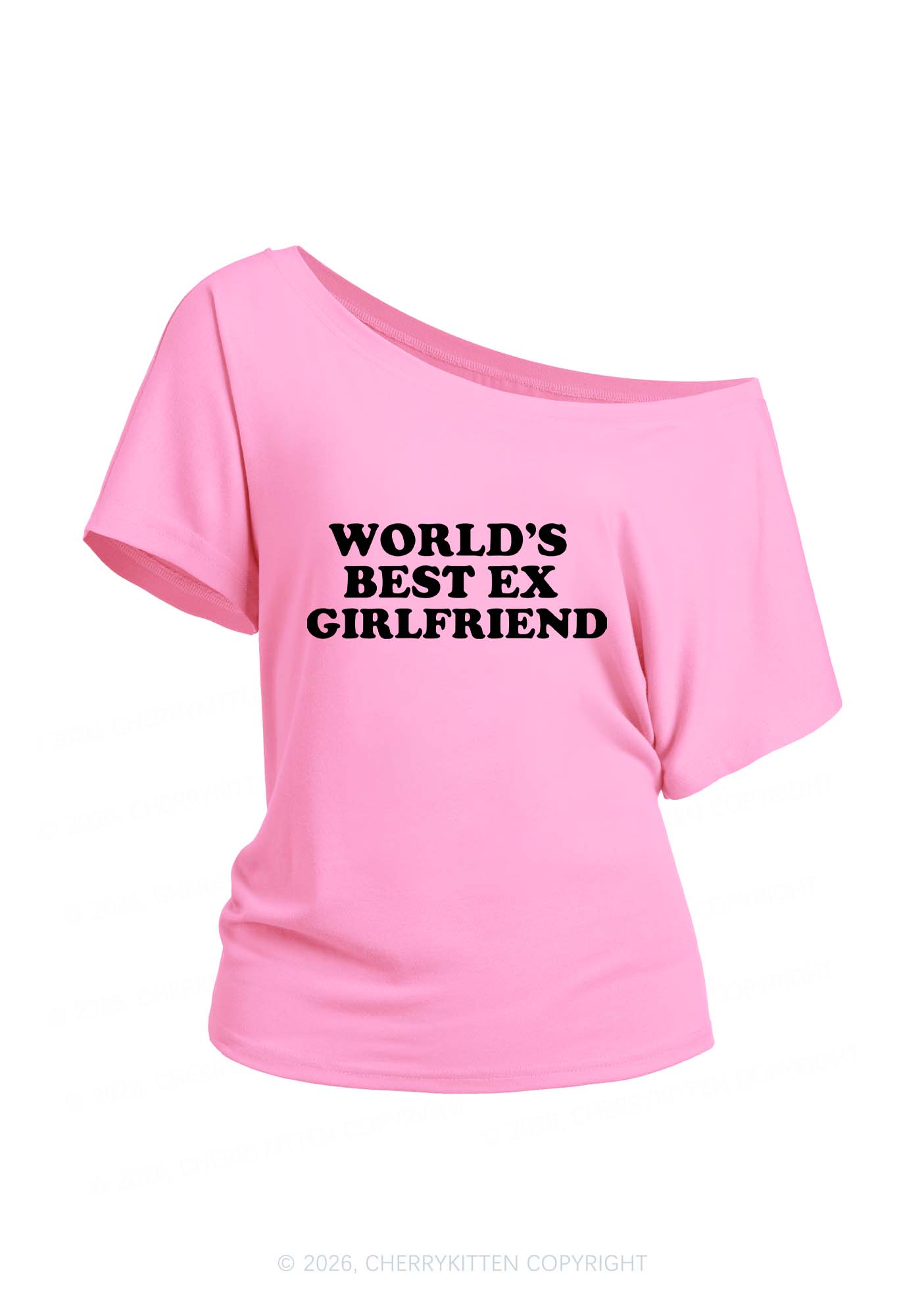 Best Ex Girlfriend Y2K Off Shoulder Tee Cherrykitten