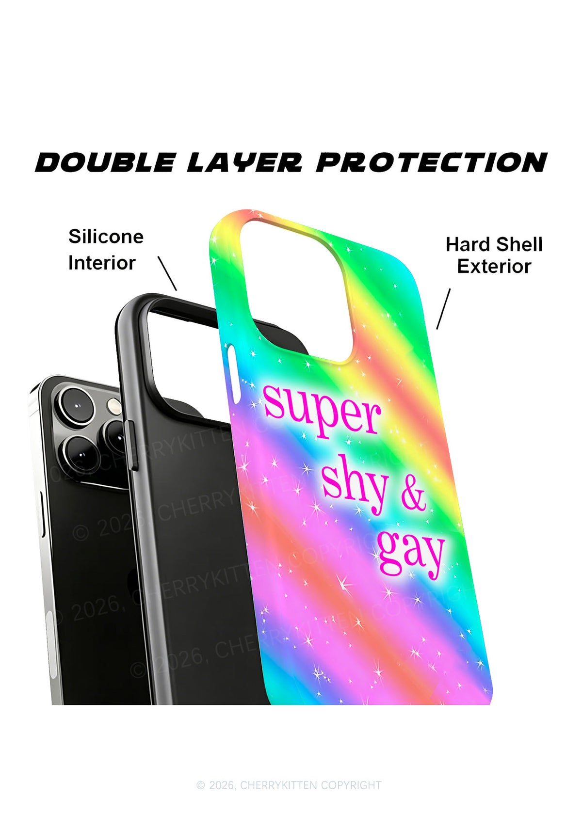 Super Shy Gay Pride Y2K Phone Case Cherrykitten