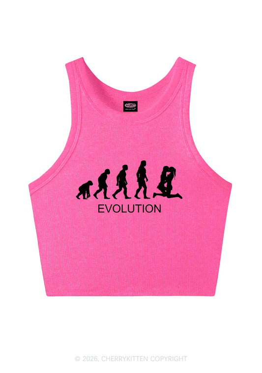 Lesbian Evolution Pride Y2K Crop Tank Top Cherrykitten