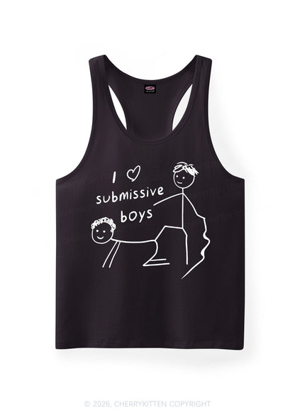 I Love S Gay Boys Pride Y2K Men Racerback Tank Top Cherrykitten