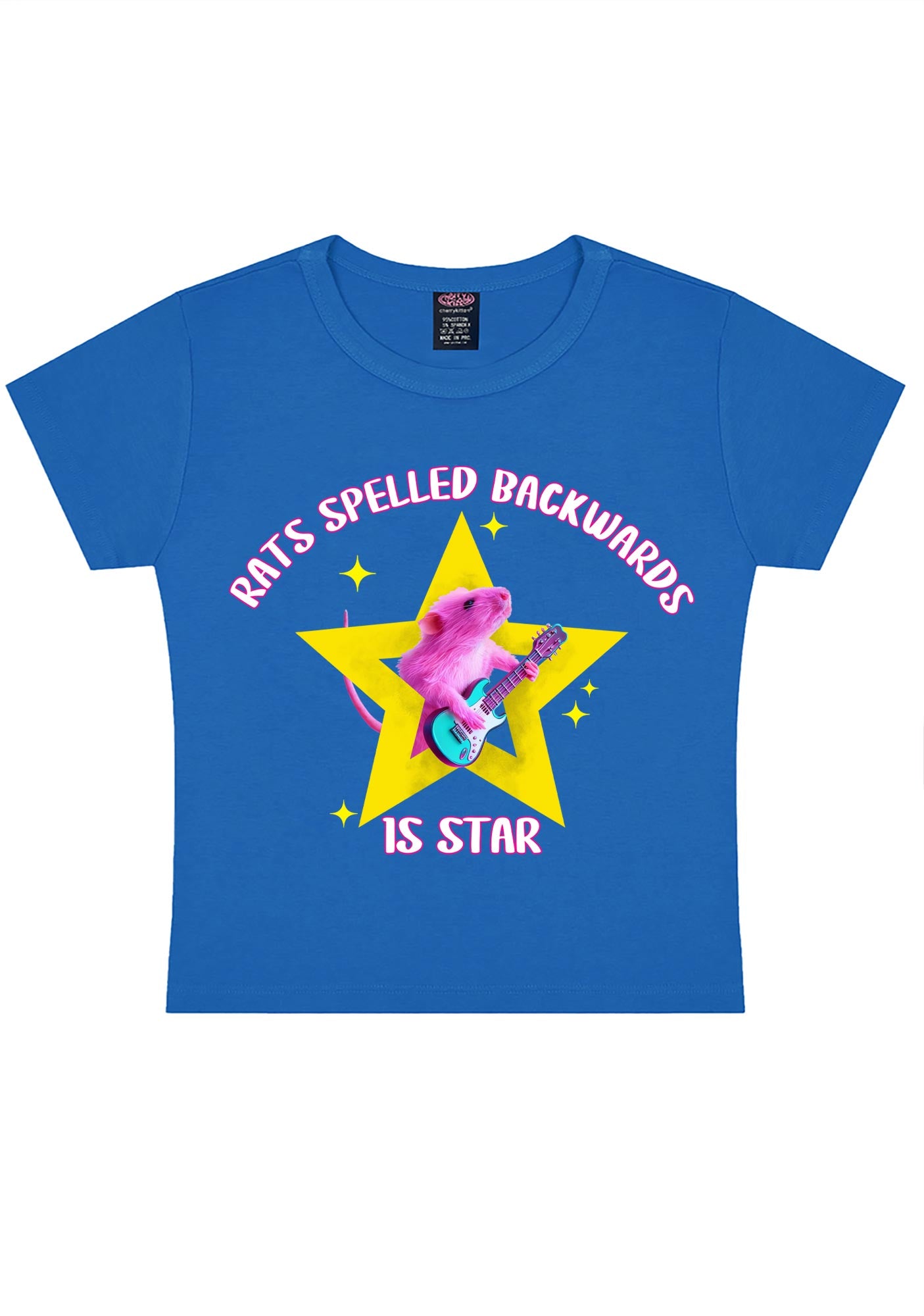 Rats Spelled Backwards Is Star Y2K Baby Tee Cherrykitten