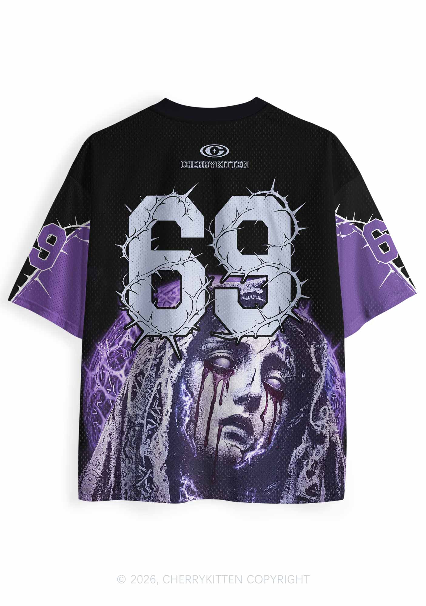 Halloween Weeping Veiled Woman Y2K Sport Jersey Shirts Cherrykitten