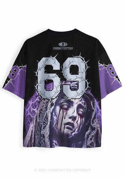 Halloween Weeping Veiled Woman Y2K Sport Jersey Shirts Cherrykitten