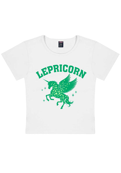 Lepricorn Unicorn St Patricks Y2K Baby Tee Cherrykitten