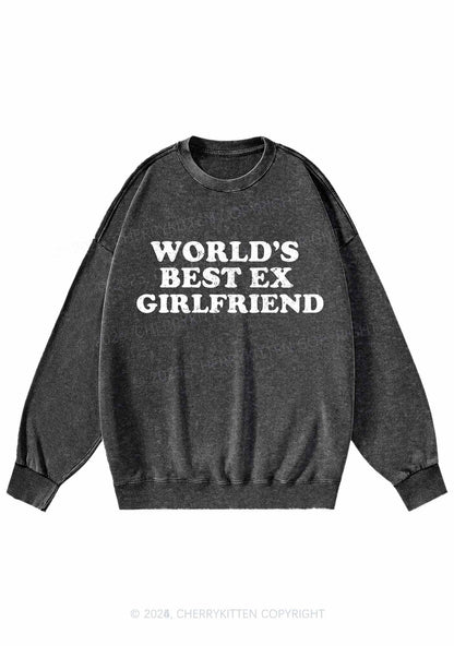 Best Ex Girlfriend Y2K Washed Sweatshirts Cherrykitten