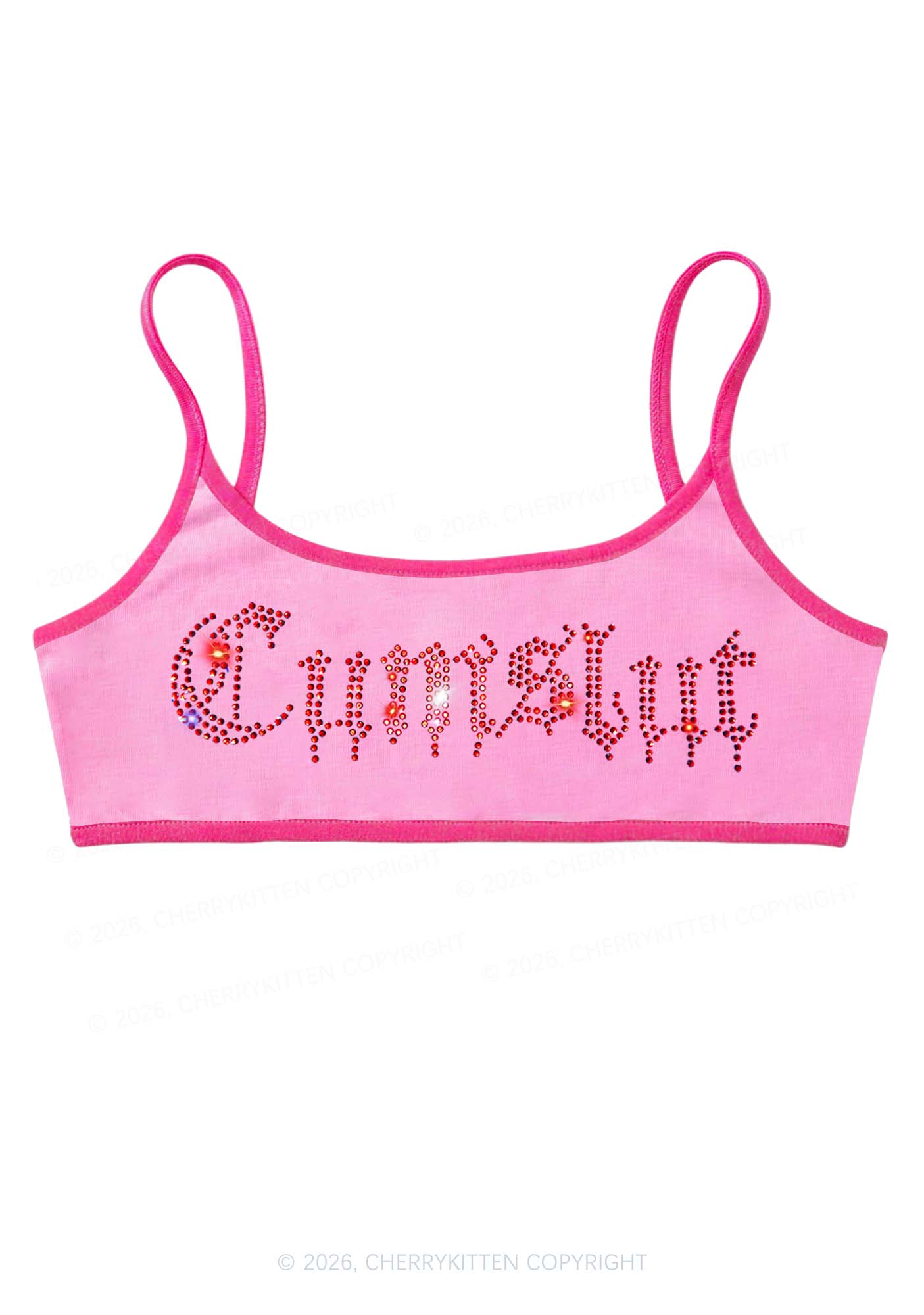 Rhinestone Cxmslxt Y2K Super Crop Cami Cherrykitten