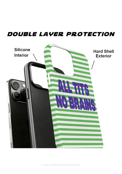 All Txts No Brains Green Stripes Y2K Phone Case Cherrykitten