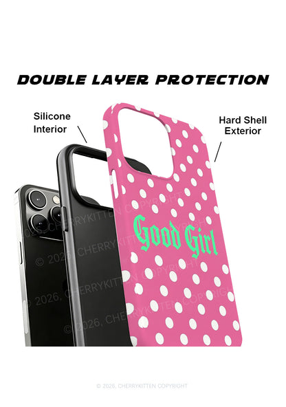 Good Girl White Dots On Pink Y2K Phone Case Cherrykitten