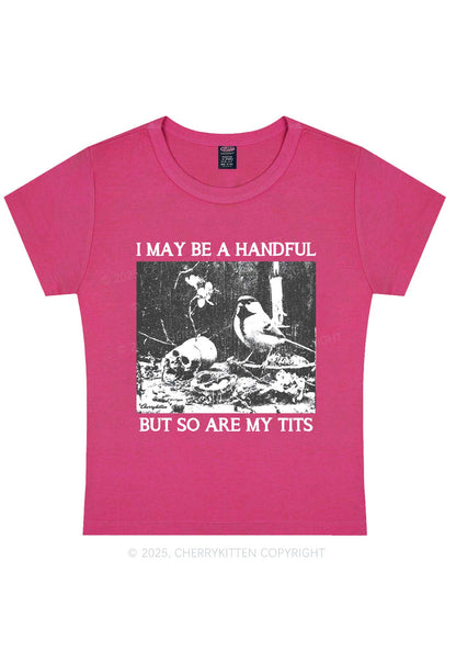 Halloween I May Be A Handful Y2K Baby Tee Cherrykitten