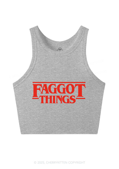 Faggot Things Pride Y2K Crop Tank Top Cherrykitten