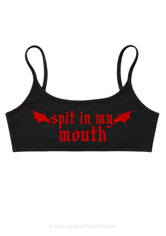 Halloween Spit In My Mouth Y2K Super Crop Cami Cherrykitten