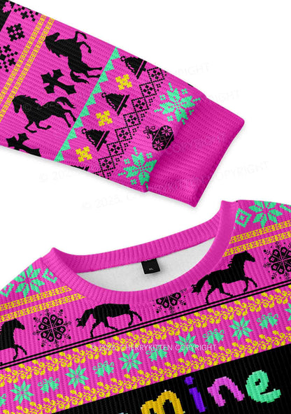 Orange Pony Y2K Knit Sweatshirt Cherrykitten