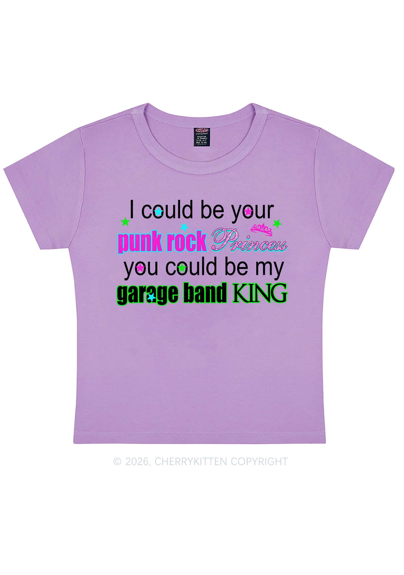 Punk Rock Princess Y2K Baby Tee Cherrykitten