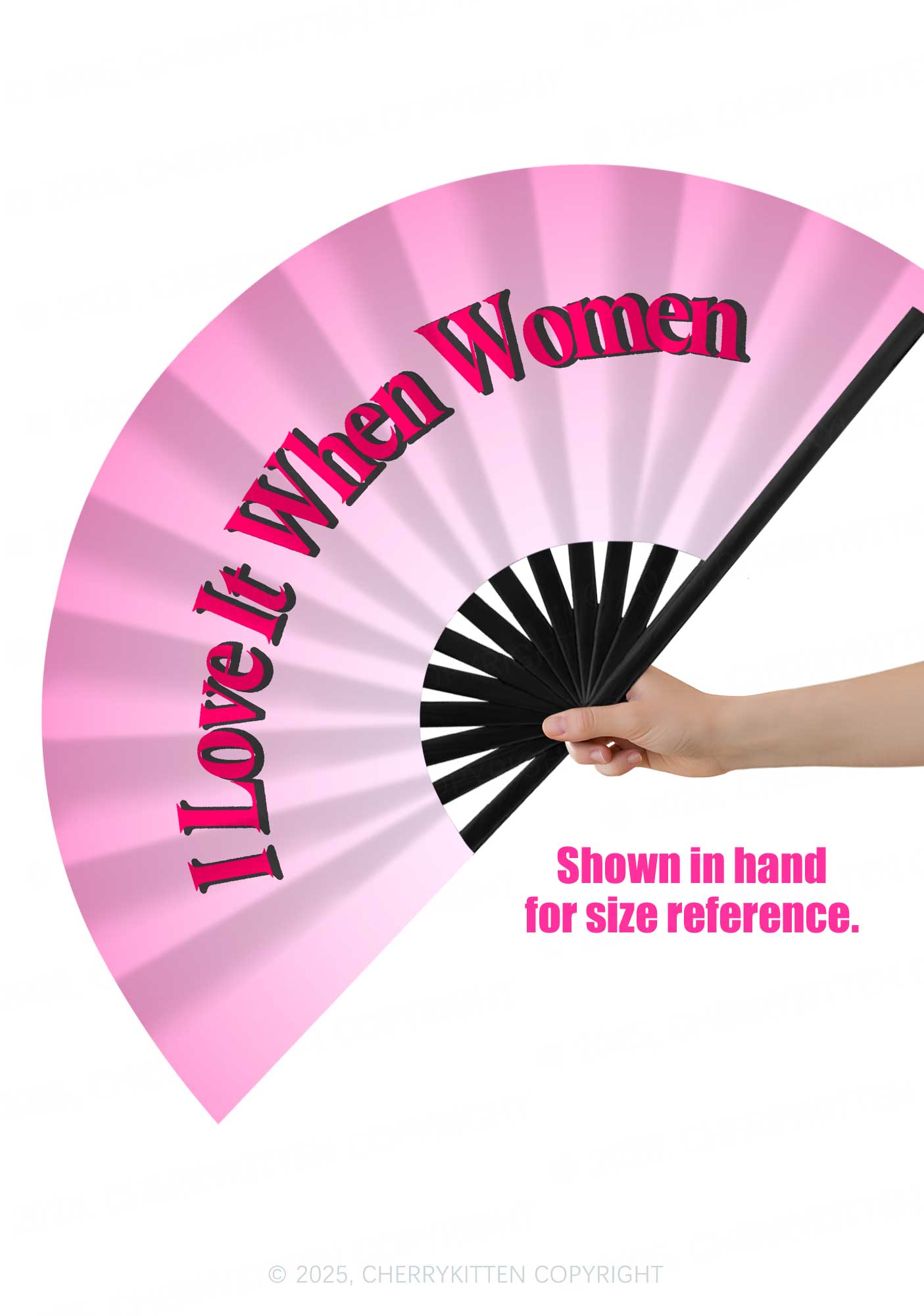 I Love It When Women Pride Y2K Rave Hand Fan Cherrykitten
