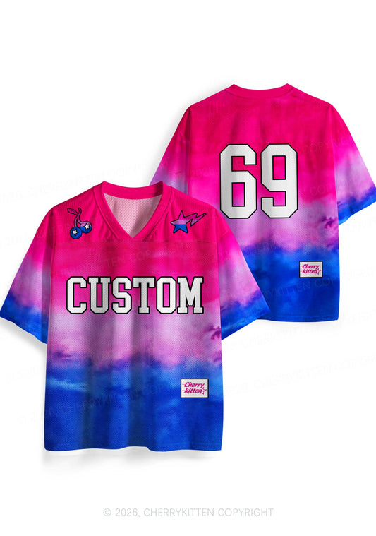 Custom Bisexual Flag Colors Pride Y2K Sport Jersey Shirts Cherrykitten