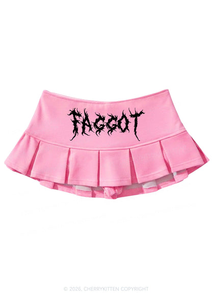 Punk Faggot Pride Y2K Mini Pleated Skirts Cherrykitten