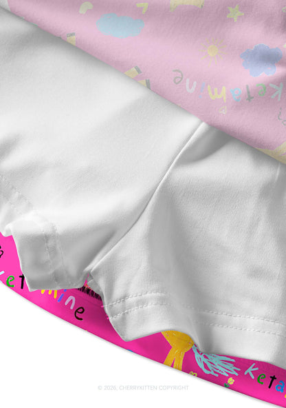Orange Pony On Hot Pink Y2K Print Mini Skirt Cherrykitten