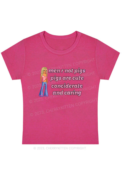 Curvy Men Are Not Pigs Pigs Are Cute Y2K Baby Tee Cherrykitten