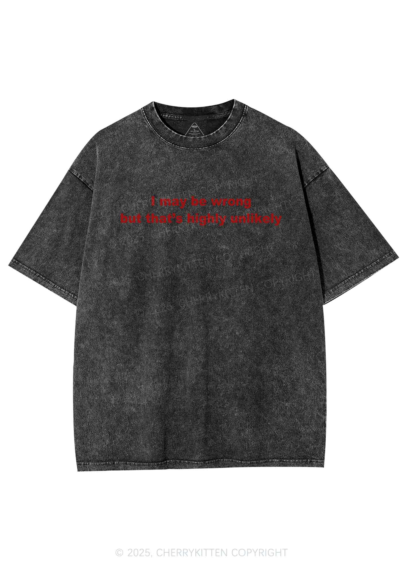 Highly Unlikely Y2K Washed Tee Cherrykitten