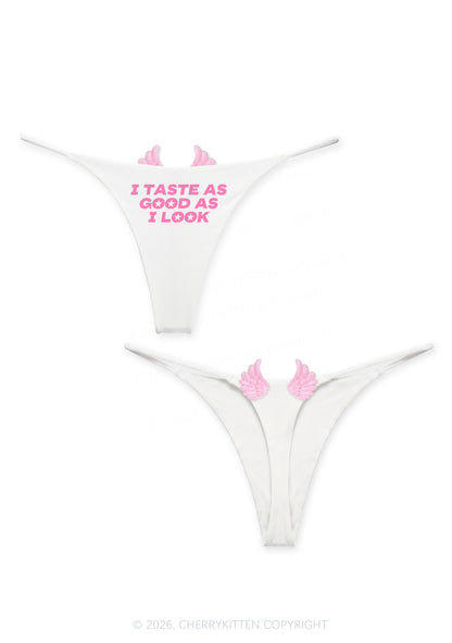 I Taste As Good As I Look Y2K Goth Angel Wings Bikini String Thong Cherrykitten