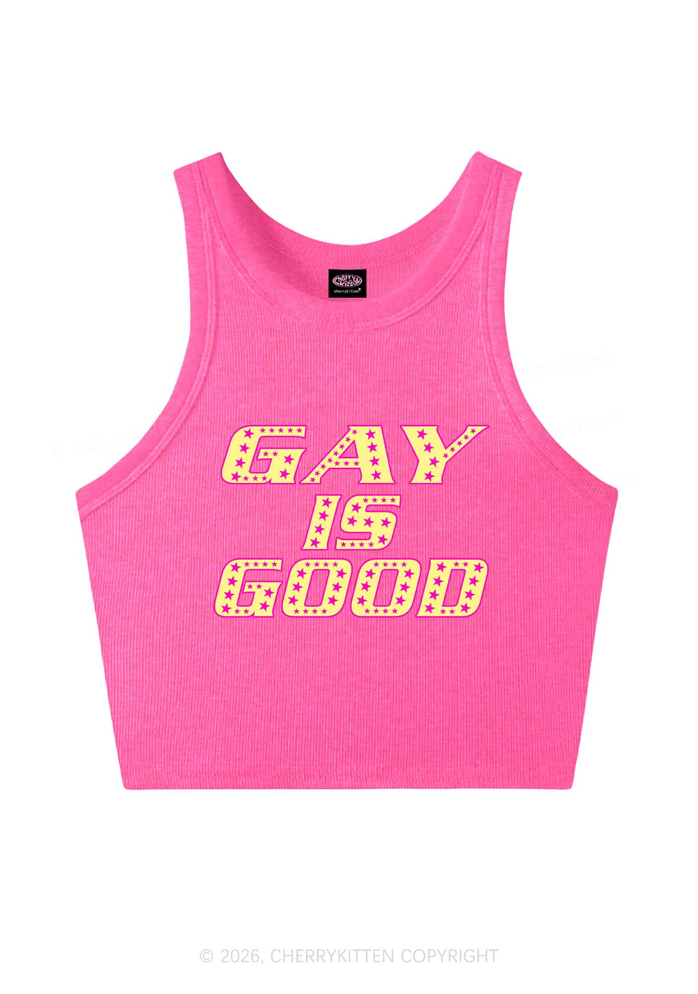 Gay Is Good Pride Y2K Crop Tank Top Cherrykitten