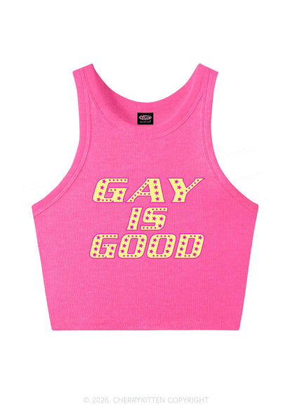 Gay Is Good Pride Y2K Crop Tank Top Cherrykitten