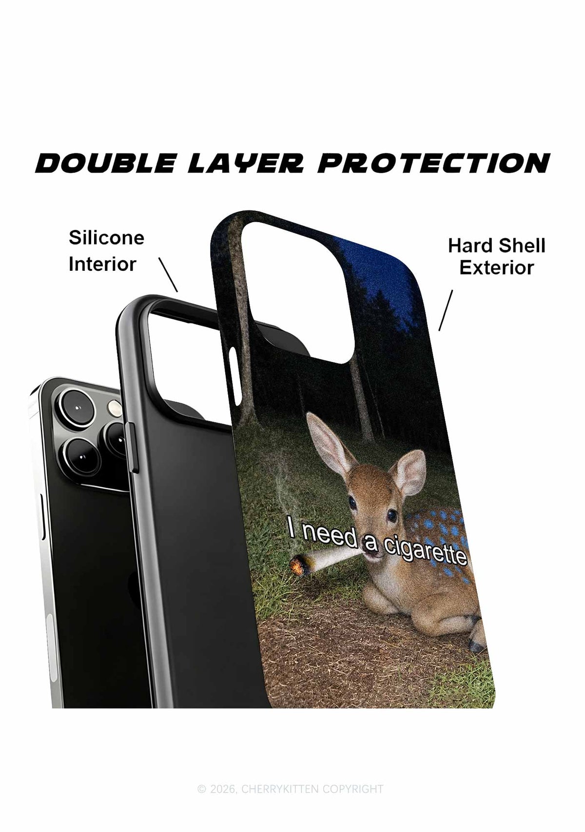 I Need A Cigarette Deer Y2K Phone Case Cherrykitten