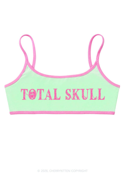 Halloween Total Skull Y2K Super Crop Cami Cherrykitten