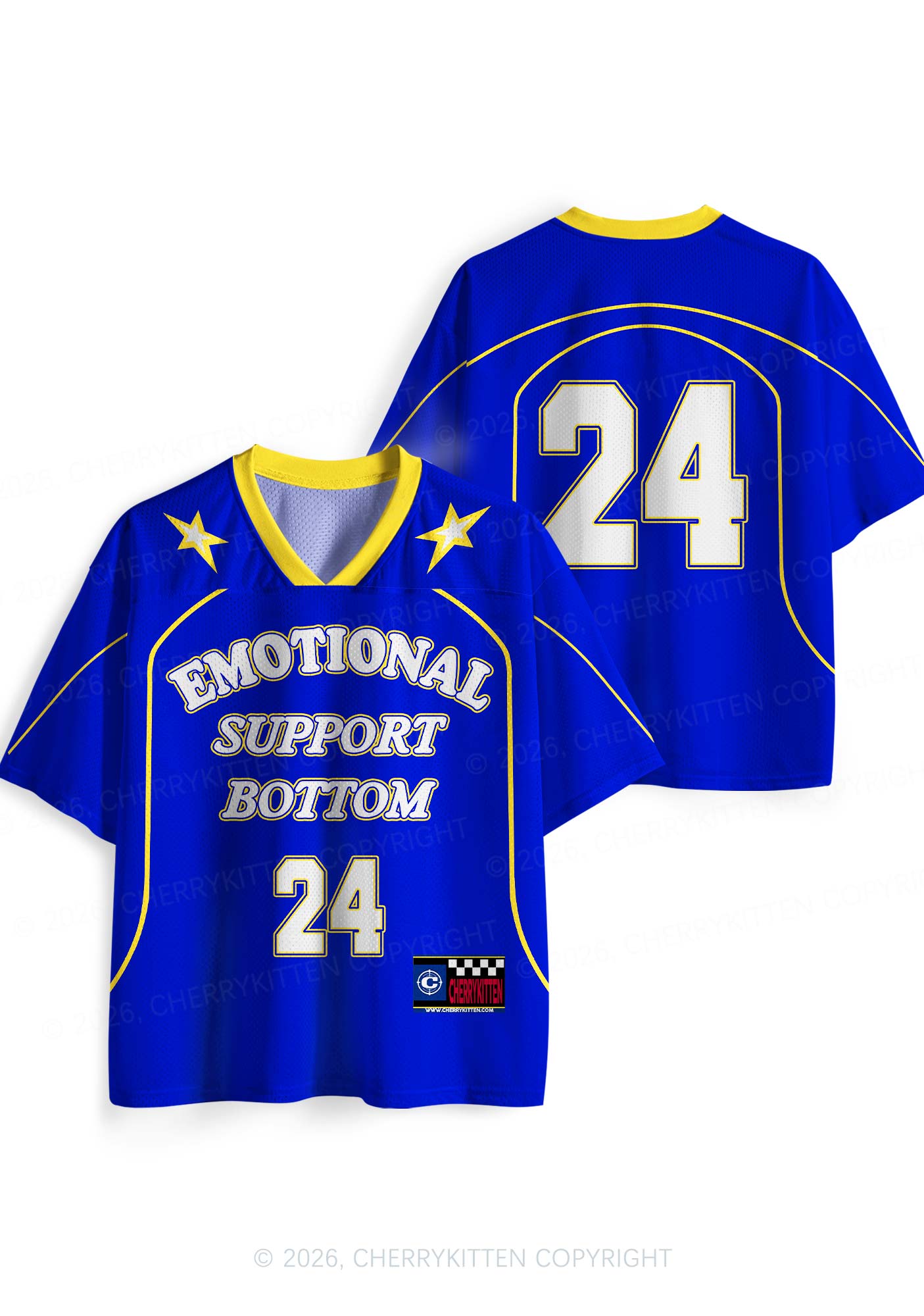 Emotional Support Bottom Pride Y2K Sport Jersey Shirts Cherrykitten