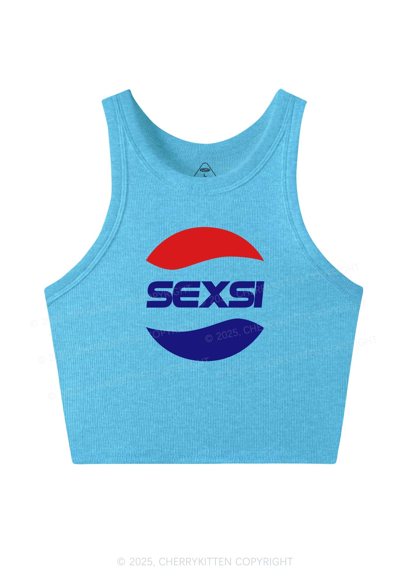 Red Blue Sexsi Y2K Crop Tank Top Cherrykitten