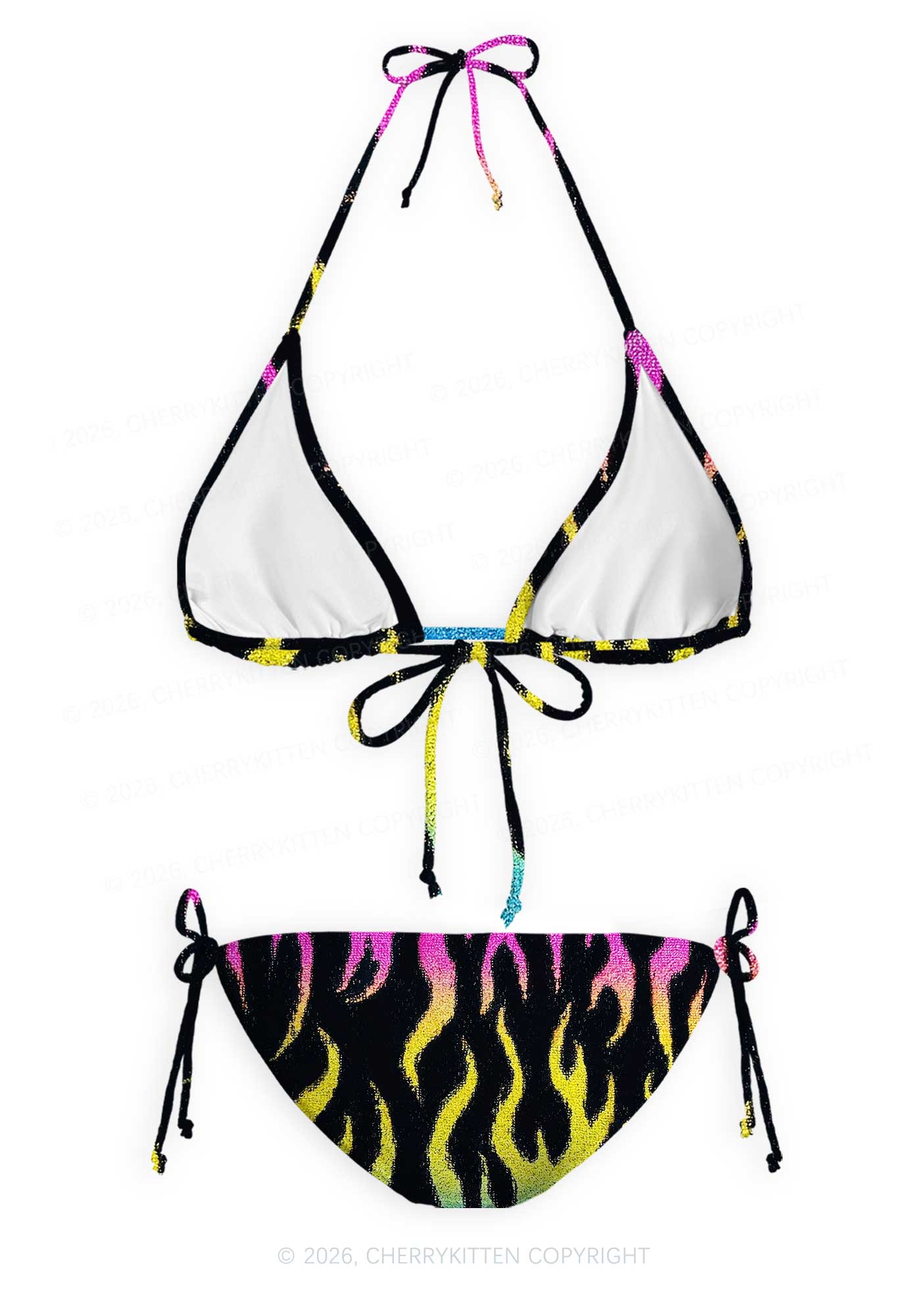 Pansexuality Flame Pride Y2K Print Bikini Set Cherrykitten