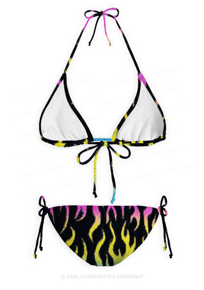 Pansexuality Flame Pride Y2K Print Bikini Set Cherrykitten