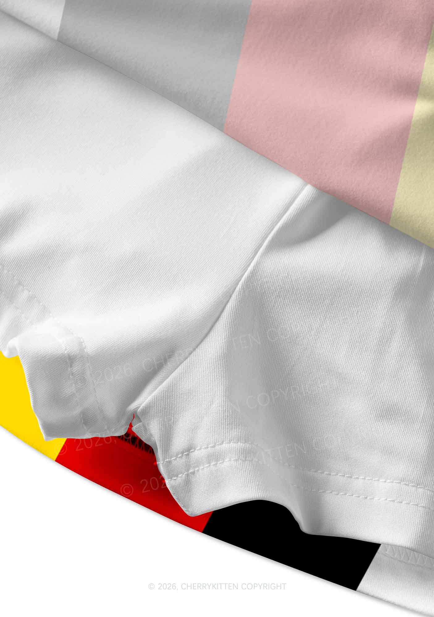 Black Red Yellow Stripe Y2K Print Mini Skirt Cherrykitten
