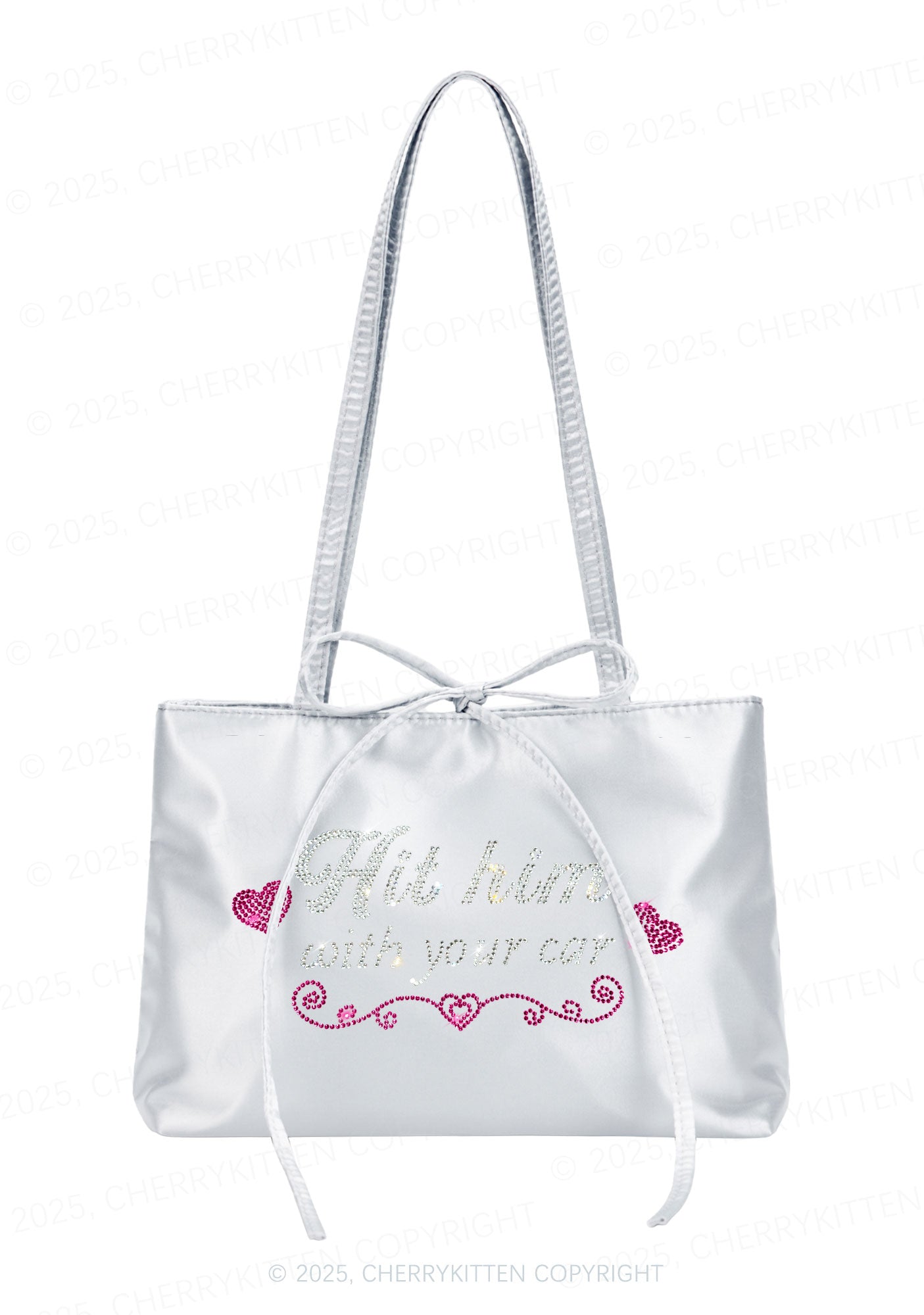 Rhinestone Hit Him Y2K Satin Bags Cherrykitten