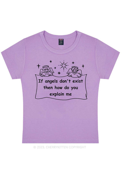 Angels Don't Exist Y2K Baby Tee Cherrykitten