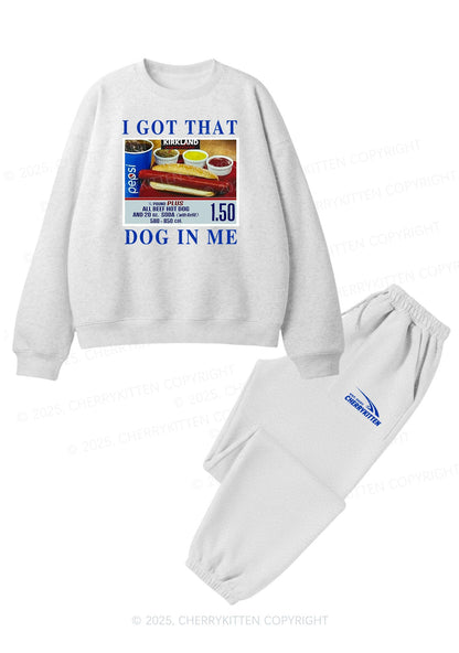 I Got That Hot Dog In Me Y2K Fleece Sweatshirts Set Cherrykitten